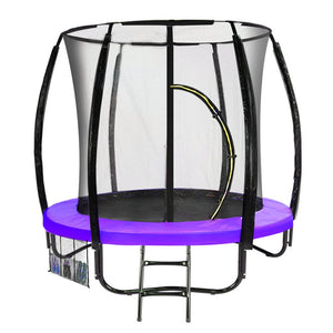 NNEDSZ Classic 6ft Trampoline Round Outdoor Free Safety Net Spring Pad Cover Mat Purple