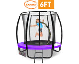NNEDSZ Classic 6ft Trampoline Round Outdoor Free Safety Net Spring Pad Cover Mat Purple