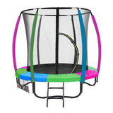 NNEDSZ 6ft Trampoline Round Free Pad Cover Spring Mat Net Safety Net Enclosure Rainbow
