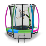 NNEDSZ 6ft Trampoline Round Free Pad Cover Spring Mat Net Safety Net Enclosure Rainbow