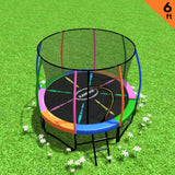 NNEDSZ 6ft Trampoline Round Free Pad Cover Spring Mat Net Safety Net Enclosure Rainbow