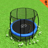 NNEDSZ 8ft Trampoline Free Ladder Spring Mat Net Safety Pad Cover Round Enclosure Blue