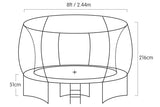 NNEDSZ 8ft Trampoline Free Ladder Spring Mat Net Safety Pad Cover Round Enclosure Pink