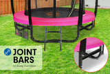 NNEDSZ 8ft Trampoline Free Ladder Spring Mat Net Safety Pad Cover Round Enclosure Pink