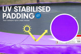 NNEDSZ 8ft Trampoline Free Ladder Spring Mat Net Safety Pad Cover Round Enclosure Purple