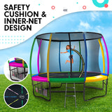NNEDSZ 8ft Outdoor Rainbow Trampoline For Kids And Children Suited For Fitness Exercise Gymnastics With Safety Enclosure