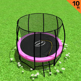 NNEDSZ 10ft Trampoline Free Ladder Spring Mat Net Safety Pad Cover Round Enclosure Pink