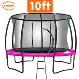NNEDSZ 10ft Trampoline Free Ladder Spring Mat Net Safety Pad Cover Round Enclosure Pink