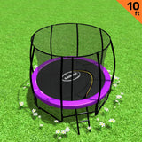 NNEDSZ 10ft Trampoline Free Ladder Spring Mat Net Safety Pad Cover Round Enclosure Purple