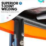 NNEDSZ 12ft Trampoline Free Ladder Spring Mat Net Safety Pad Cover Round Enclosure - Orange