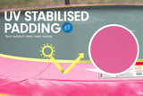 NNEDSZ 12ft Trampoline Free Ladder Spring Mat Net Safety Pad Cover Round Enclosure - Pink