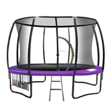 NNEDSZ 12ft Trampoline Free Ladder Spring Mat Net Safety Pad Cover Round Enclosure - Purple