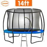 NNEDSZ 14ft Trampoline Free Ladder Spring Mat Net Safety Pad Cover Round Enclosure - Blue