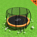 NNEDSZ 14ft Trampoline Free Ladder Spring Mat Net Safety Pad Cover Round Enclosure - Orange
