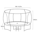 NNEDSZ 14ft Trampoline Free Ladder Spring Mat Net Safety Pad Cover Round Enclosure - Orange