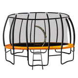 NNEDSZ 16ft Trampoline Free Ladder Spring Mat Net Safety Pad Cover Round Enclosure - Orange