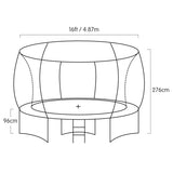 NNEDSZ 16ft Trampoline Free Ladder Spring Mat Net Safety Pad Cover Round Enclosure - Orange
