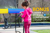 NNEDSZ 16ft Trampoline Free Ladder Spring Mat Net Safety Pad Cover Round Enclosure - Rainbow