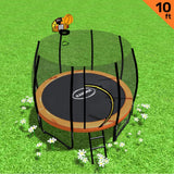 NNEDSZ 10ft Trampoline Twister Springless Safety Net Pad Mat with Basketball Set Orange