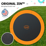 NNEDSZ 10ft Trampoline Twister Springless Safety Net Pad Mat with Basketball Set Orange