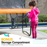 NNEDSZ 10ft Trampoline Twister Springless Safety Net Pad Mat with Basketball Set Orange