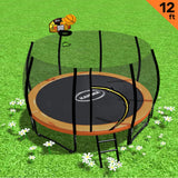 NNEDSZ Twister 12ft Springless Trampoline Outdoor Mat Pad Net Ladder with Basketball Set