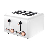 NNEDSZ Pronti 4 Slice Toaster Rose Trim Collection - White