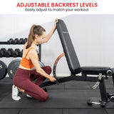 NNEDSZ Powertrain Multi Workout Bench with Transport Wheels and Adjustable Backrest