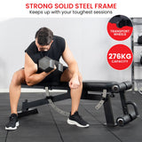 NNEDSZ Powertrain Multi Workout Bench with Transport Wheels and Adjustable Backrest