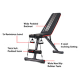 NNEDSZ Adjustable Incline Decline Exercise Bench Resistance Bands