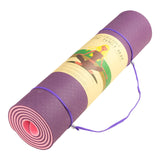 NNEDSZ Eco-friendly Dual Layer 8mm Yoga Mat | Purple | Non-slip Surface And Carry Strap For Ultimate Comfort And Portability