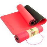 NNEDSZ Eco-friendly Dual Layer 8mm Yoga Mat | Red Blush | Non-slip Surface And Carry Strap For Ultimate Comfort And Portability