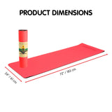 NNEDSZ Eco-friendly Dual Layer 8mm Yoga Mat | Red Blush | Non-slip Surface And Carry Strap For Ultimate Comfort And Portability