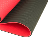 NNEDSZ Eco-friendly Dual Layer 8mm Yoga Mat | Red Blush | Non-slip Surface And Carry Strap For Ultimate Comfort And Portability