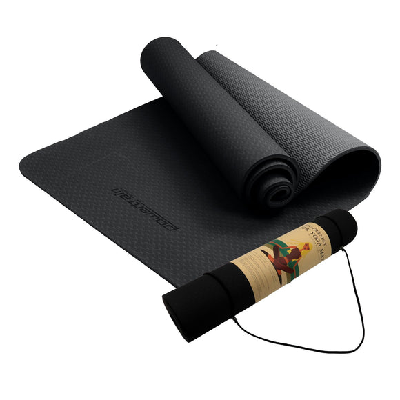 NNEDSZ Eco-friendly Dual Layer 6mm Yoga Mat | Midnight | Non-slip Surface And Carry Strap For Ultimate Comfort And Portability