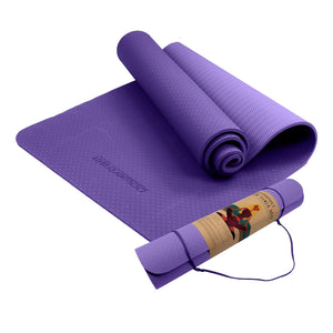 NNEDSZ Eco-friendly Dual Layer 6mm Yoga Mat | Dark Lavender | Non-slip Surface And Carry Strap For Ultimate Comfort And Portability