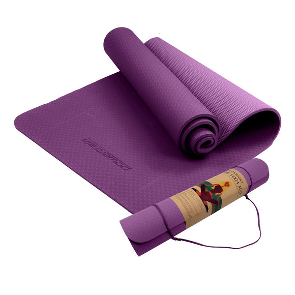 NNEDSZ Eco-friendly Dual Layer 6mm Yoga Mat | Royal Purple | Non-slip Surface And Carry Strap For Ultimate Comfort And Portability