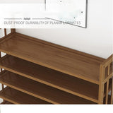 NNEDSZ 6 Tier Tower Bamboo Wooden Shoe Rack Corner Shelf Stand Storage Organizer