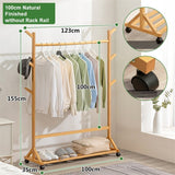 NNEDSZ Portable Coat Stand Rack Rail Clothes Hat Garment Hanger Hook with Shelf Bamboo 9 Hook without Rack Rail Natural Finished