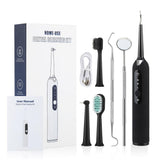 NNEDSZ High Frequency Electric Ultrasonic Dental Tartar Plaque Calculus Tooth Remover Set Kits Cleaner with LED Screen White