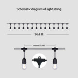 NNEDSZ 15M Solar Festoon String Lights Kits Globe Outdoor Christmas Party Garden