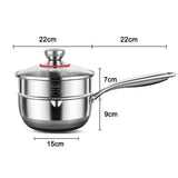 NNEDSZ Premium 316 Stainless Steel Non-Stick 22cm Milk Pot with Double-Sided Honeycomb Design
