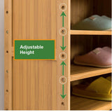 NNEDSZ 4 Doors 6 Tier with Drawer Bamboo Large Capacity Storage Hallway Shelf Shoe Rack Cabinet