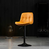 NNEDSZ Bar Stools Kitchen Bar Stool Leather Barstools Swivel Gas Lift Counter Chairs x2 BS8406 Orange