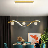 NNEDSZ Luxury Hand Blown Glass LED Pendant Light 100cm Adjustable 3 Color Dimmable Remote Control for Dining Bar Living Room