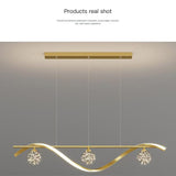 NNEDSZ Luxury Hand Blown Glass LED Pendant Light 100cm Adjustable 3 Color Dimmable Remote Control for Dining Bar Living Room