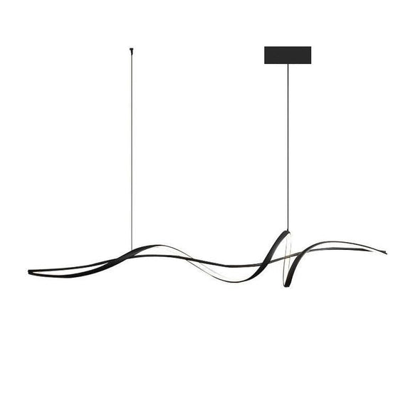 NNEDSZ BAMDECOR A036 Modern LED Linear Pendant Lights with Dimmable LED and Adjustable Hanging Length 120cm -Black