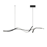 NNEDSZ BAMDECOR A036 Modern LED Linear Pendant Lights with Dimmable LED and Adjustable Hanging Length 120cm -Black