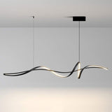 NNEDSZ BAMDECOR A036 Modern LED Linear Pendant Lights with Dimmable LED and Adjustable Hanging Length 120cm -Black