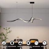 NNEDSZ BAMDECOR A036 Modern LED Linear Pendant Lights with Dimmable LED and Adjustable Hanging Length 120cm -Black